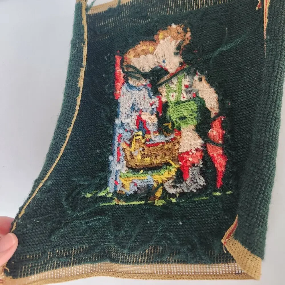 Vintage Needlepoint Tapestry Finished Panel Hummel-Style 12